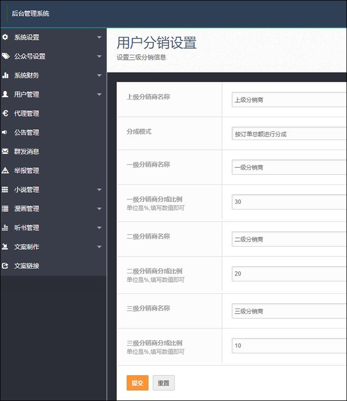 聚合小说动漫分销系统-代理系统源码-带三方支付插图3