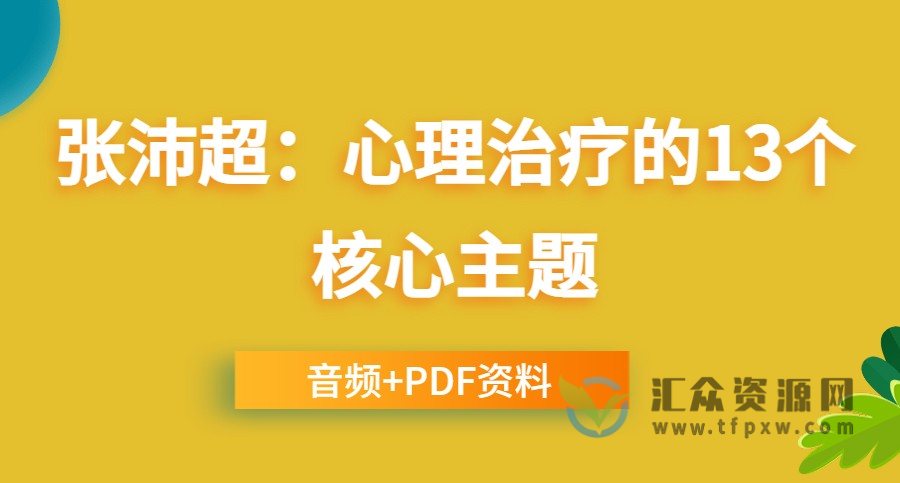 张沛超-心理治疗的13个核心主题（附PDF资料）插图