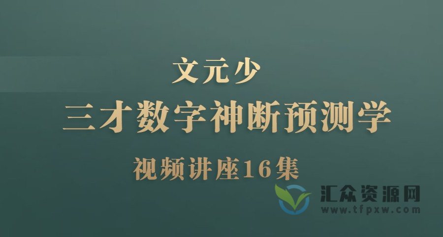 文元少《三才数字神断预测学》视频讲座16集插图