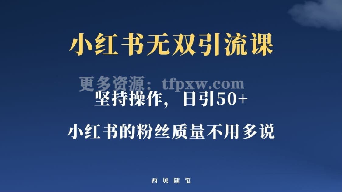 小红书无双引流课，坚持操作，日引50+插图