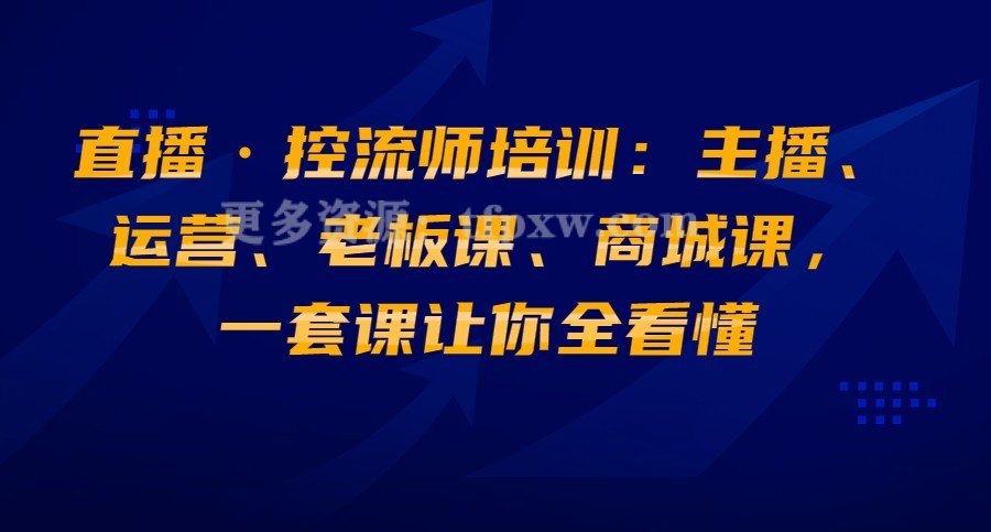 直播·控流师培训：主播、运营、老板课、商城课，一套课让你全看懂插图