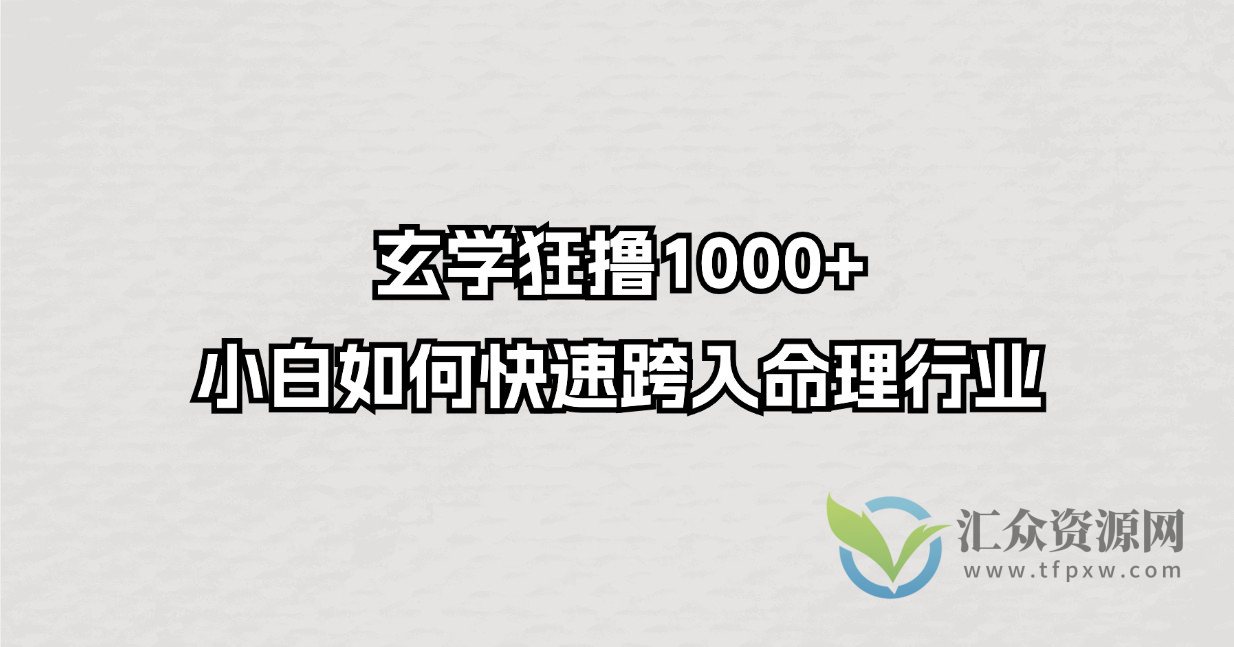 玄学狂撸1000+，小白如何快速跨入命理行业插图