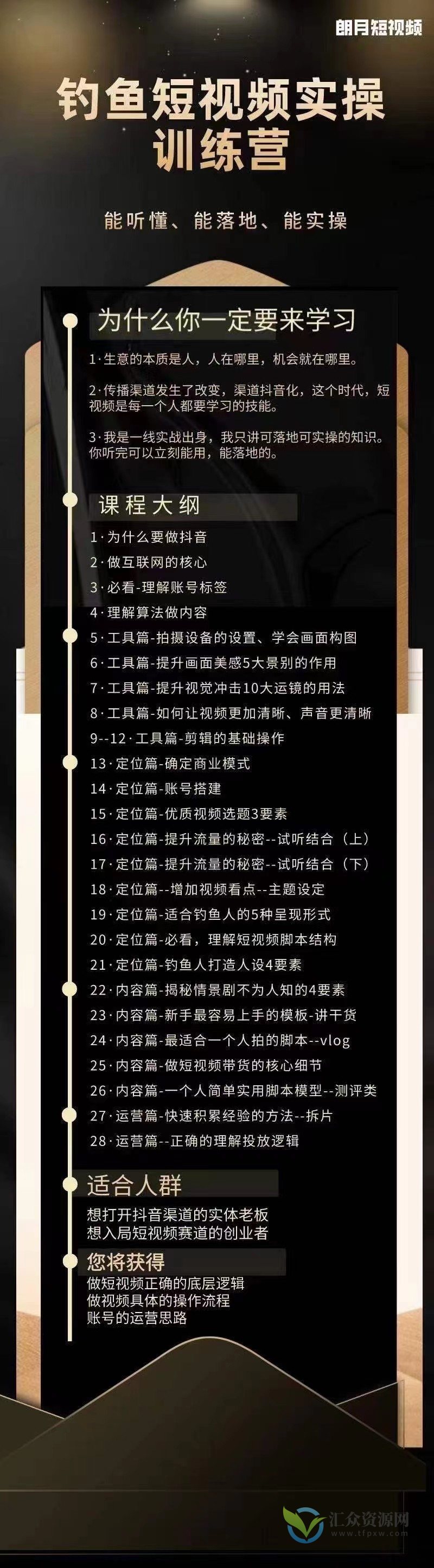 0基础学习钓鱼短视频系统运营实操技巧，钓鱼再到系统性讲解定位ip策划技巧插图